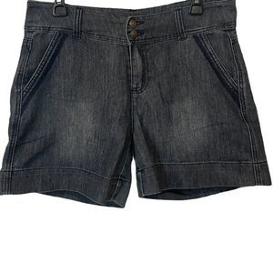 JW Style Gray Wash High Waist Denim Stretch Boho Jean Shorts